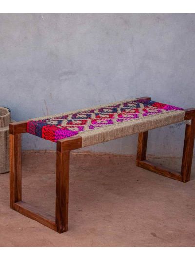 Bela Jute & Textile Wooden Bench