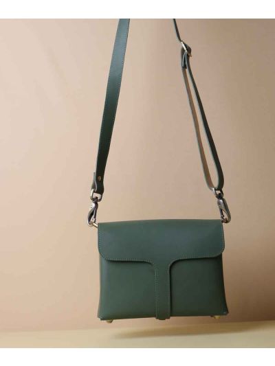 Belle Olive Green Box Sling Bag