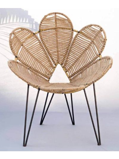 Natural Jute Flower Chair