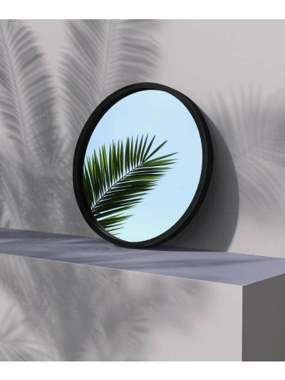 Black Mira Round Mirror