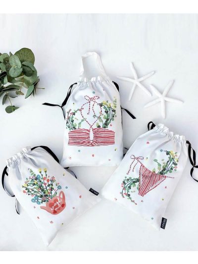Women's Lingerie Bags {spring in stripes} - pack of 3