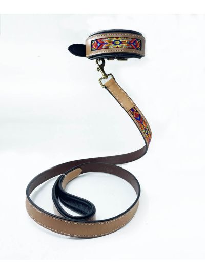 Chiu Beaded Dog Collar and Leash Set