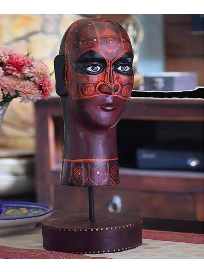 Hand painted Theyyam Head Accent