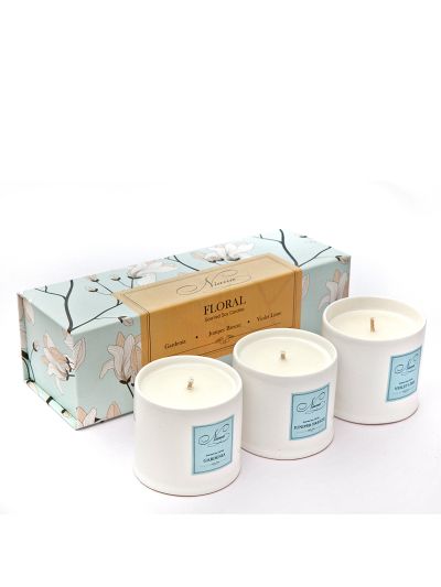Floral scented candles - Set of 3