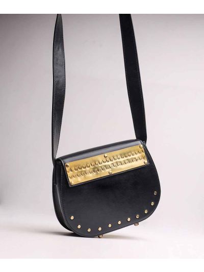 Athena Black Leather Sling Bag