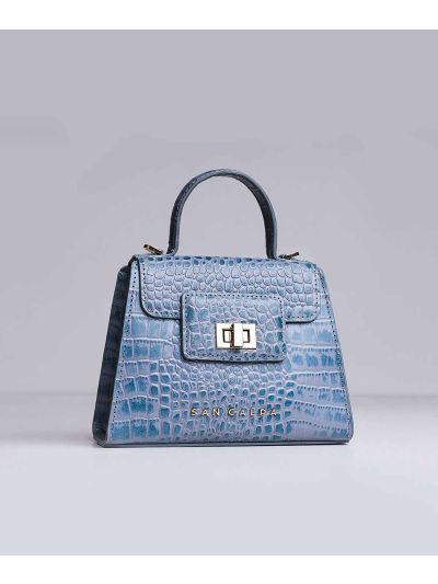 Kally Mini Blue Leather Handbag
