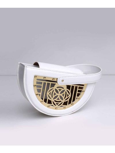 Luna White Clutch Bag