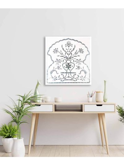 Silver Matka Thikri Wall Accent