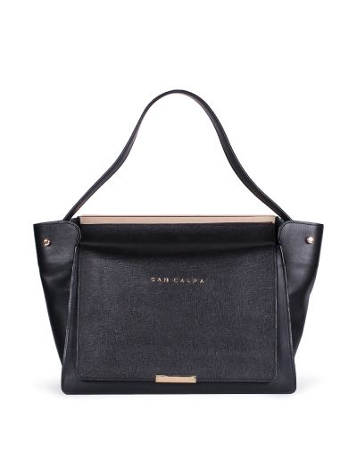 Felicity Black Leather Handbag