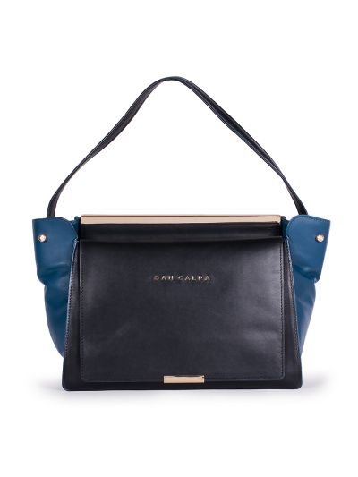 Felicity Blue and Black Leather Handbag