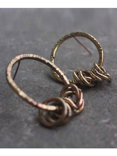 Chime Brass Loop Earrings