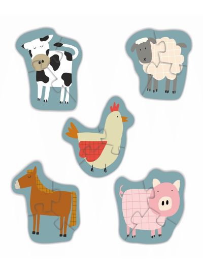 Numbers & Farm Animals - Reversible Shaped Puzzle 