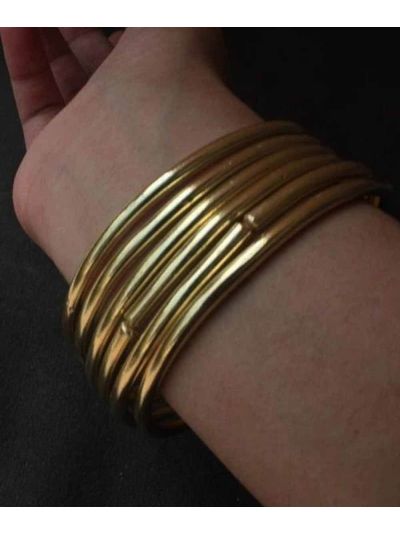 Handcrafted Brass Bangle Set (6 pcs) – Elegant & Everyday