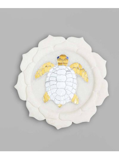 Turtle Thikri Marble Platter