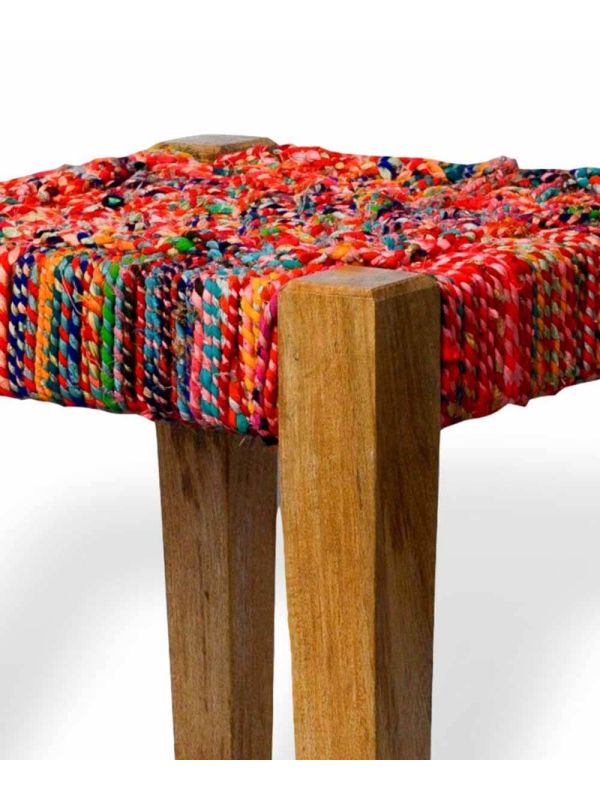 Multi colour stool | Buy woven stool online | Kalpané