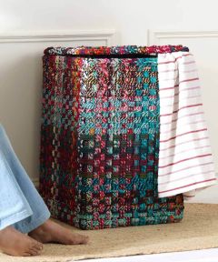 Cherry Upcycled Textile Laundry Basket