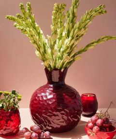 Red Pomegranate Glass Vase