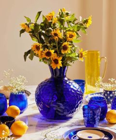 Azure Pomegranate Glass Vase