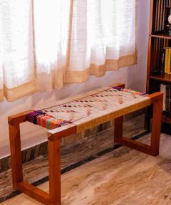 Rangeen Jute & Textile Wooden Bench