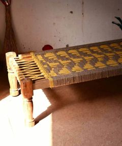 Champa Jute & Cotton Charpai – Handwoven Daybed from India