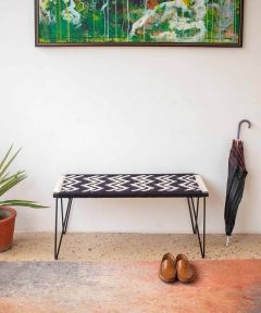 Double Wave Recycled Cotton Metal Bench