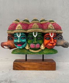Panchmukhi Wooden Hanuman Bust 