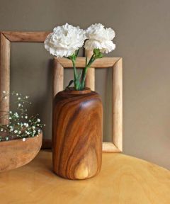 Tubular Wooden Vase