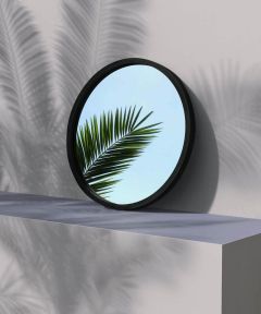 Black Mira Round Mirror