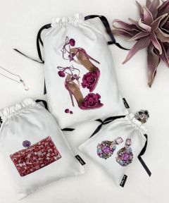Heels, Jewels and Purse organiser bags {in sparkly gems} - pack of 3