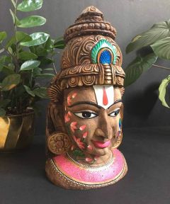 Wooden Vishnu Bust With Varaha