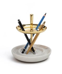 Bau White Marble Pen Stand