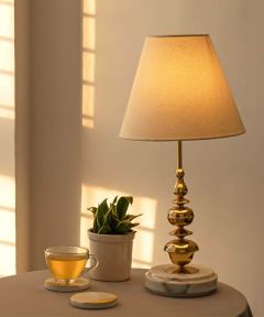 Jaypore Marble And Brass Table Lamp