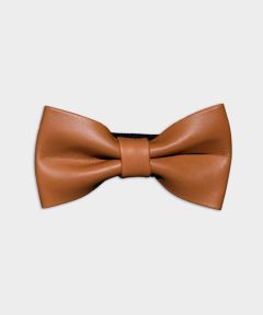 MEN'S GENUINE LEATHER BOW TIE - BASIC LIGHT TAN