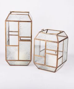 Zoya Embossed Glass Lantern