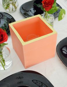 Wax Luminary Square Coral Candle