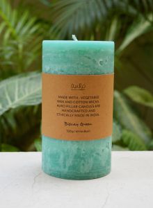 Biscay Green Pillar Candle large