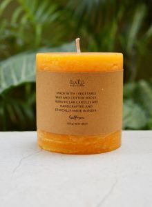 Saffron pillar candle small 