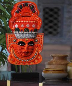 Hand Painted Vishnumoorthy Theyyam Decor Accent