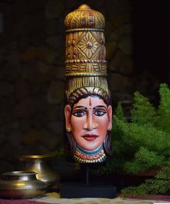 Wooden Hand Painted Lakshmi Head