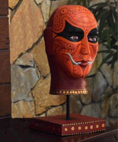 Hand painted Muchilot Theyyam Head Accent