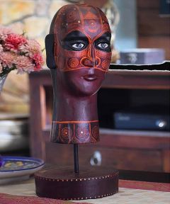 Hand painted Theyyam Head Accent