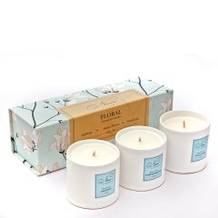 Floral scented candles - Set of 3