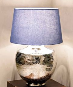 Table lamp in shiny nickle finish