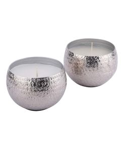 Khurduri texture Votive set of 2: Silver