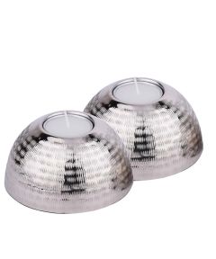 Baarik texture tea light holder: Silver