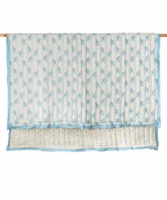 Monkey + Bananas Quilt-  Blue Fog 