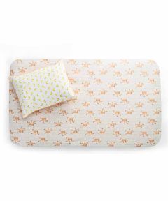 Monkeys fitted sheet- Peach apricot 