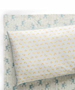 Monkeys on Bamboo Twin Set- Blue Fog