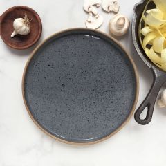 Rimmed Dinner Plate : Speckled Stone