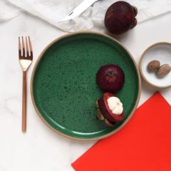 Rimmed Side Plate :Speckled Green